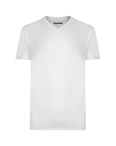 Bigdude Plain V-Neck T-Shirt White